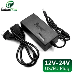 7 Speed Adjustable 12-24V 5A Adapter Power Supply Universal for LED Lights Laptop Electronic Product Power Supply Plug Jack Sets