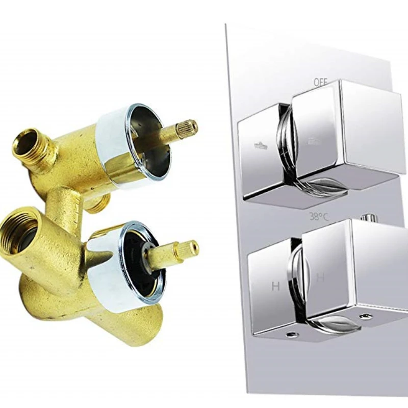 

chrome Thermostatic Mixing brass Shower Valve Water Diverter two handle control CONCEALED THERMOSTATIC SHOWER MIXER VALVE