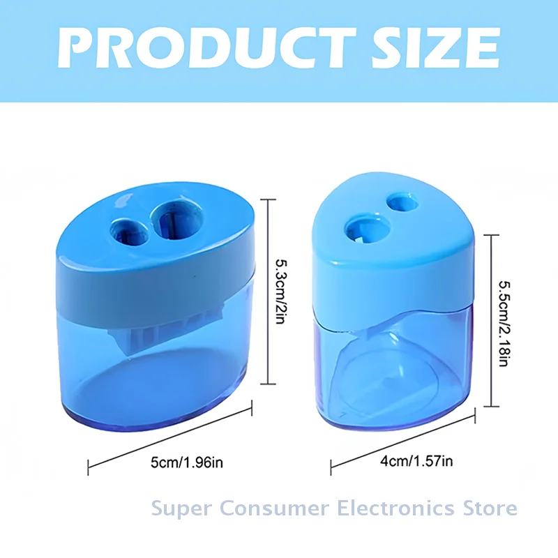 Pack of 12 Compact Pencil Sharpeners with Lid Dual Holes Vibrant Colored Portable Sharpener for School Supplies