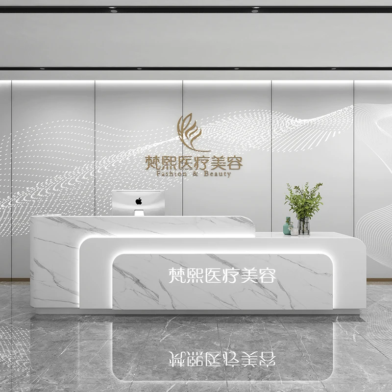 Design Boutique Front Desk Reception Counter Barber Classic Business Reception Desks Beauty Salon Mostrador Recepcion Furniture #3