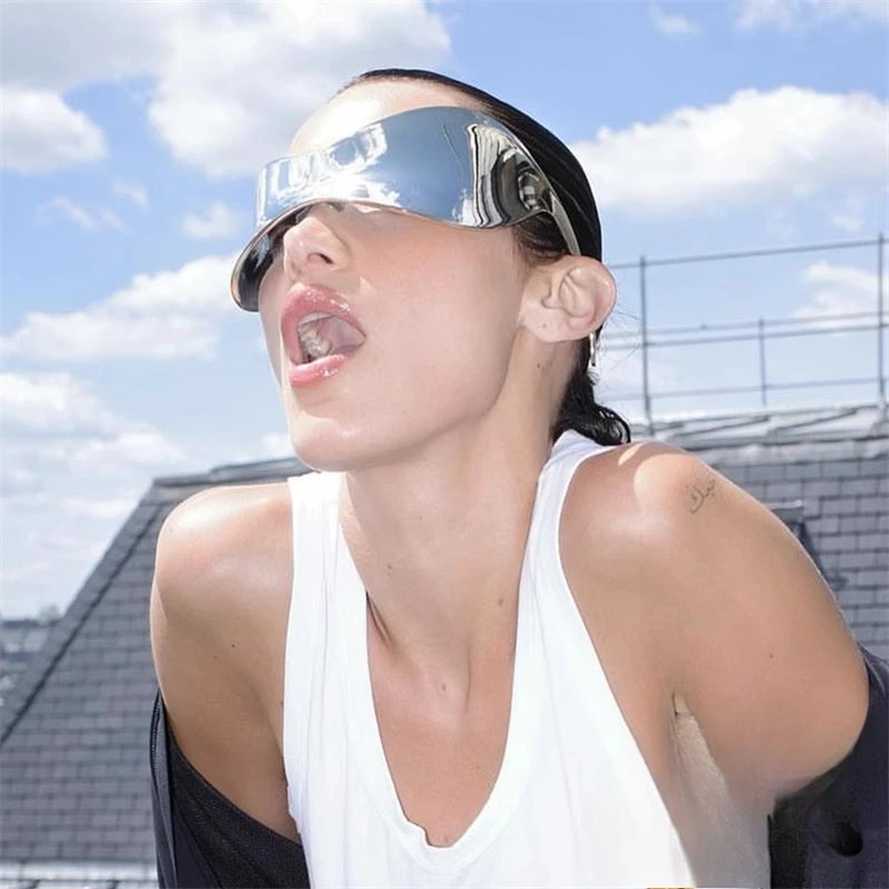 Overdreven persoonlijkheidszonnebril met groot frame Modetechnologie Geïntegreerde reflecterende lens Zonnebril voor heren en dames