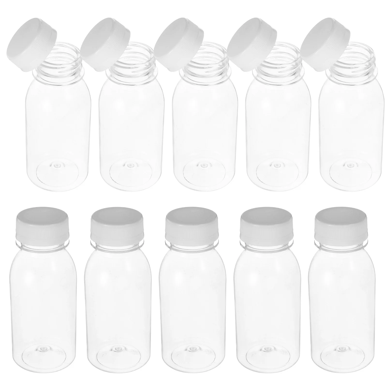 

10pcs Milk Container Bottles 200ml Transparent Plastic Drink Containers Juice Milk Tea Ginger Shots Liquid Storage