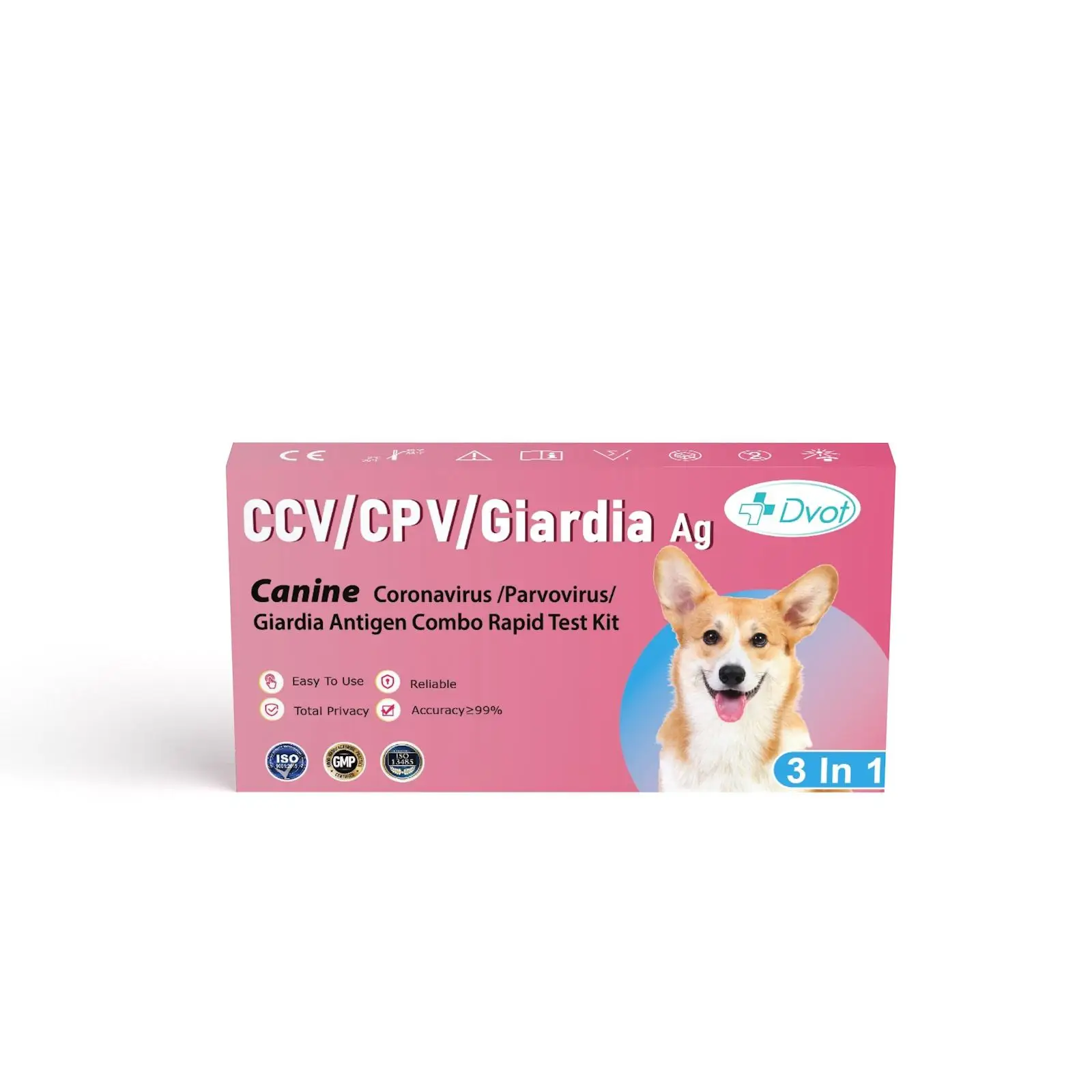 5/10 Tests Canine 3-in-1 Rapid Test Kit for CCV CPV & Giardia Antigen Combo Detection Feces Sample - Dog Health Care
