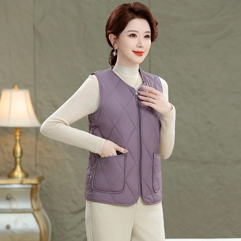 

Осенний новый легкий теплый хлопковый жилет, женская одежда, элегантная модная куртка без рукавов