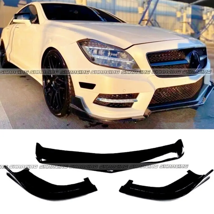 New Style Gloss Black Front Bumper Lip Spoiler Fits Mercedes Benz W218 CLS63 AMG 2012-2013 Car Accessories Bodykit Decorative