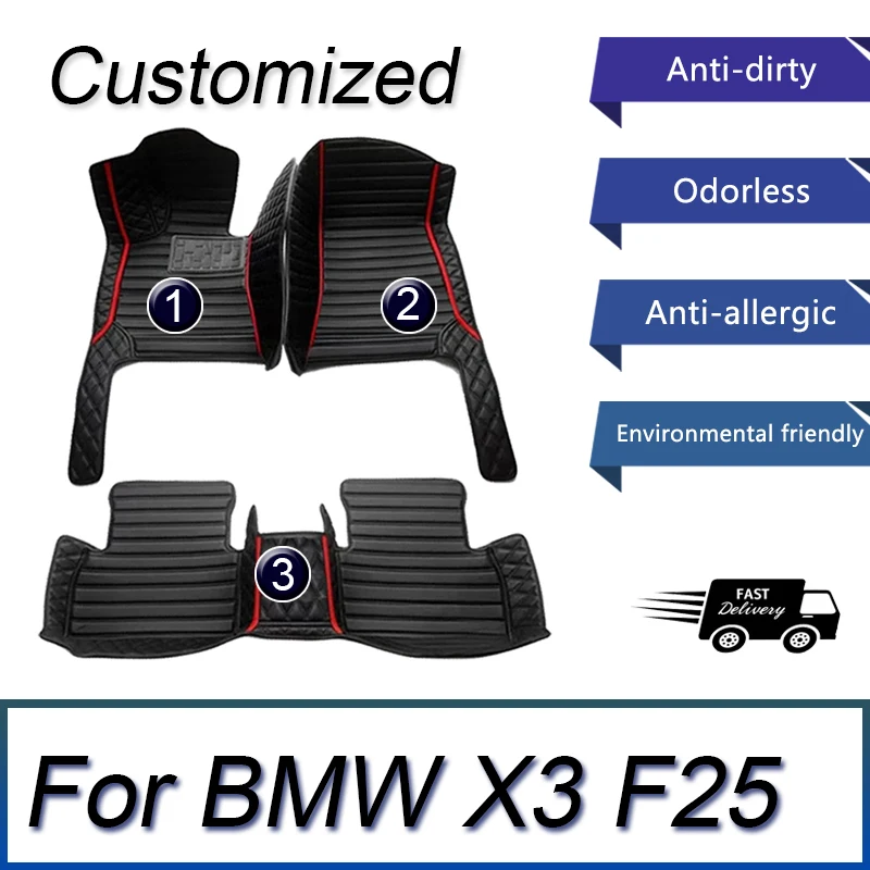 

Автомобильные коврики на заказ для BMW X3, F25, 2011, 2012, 2013, 2014, 2015, автомобильные роскошные кожаные коврики с полным покрытием для мужчин и женщин