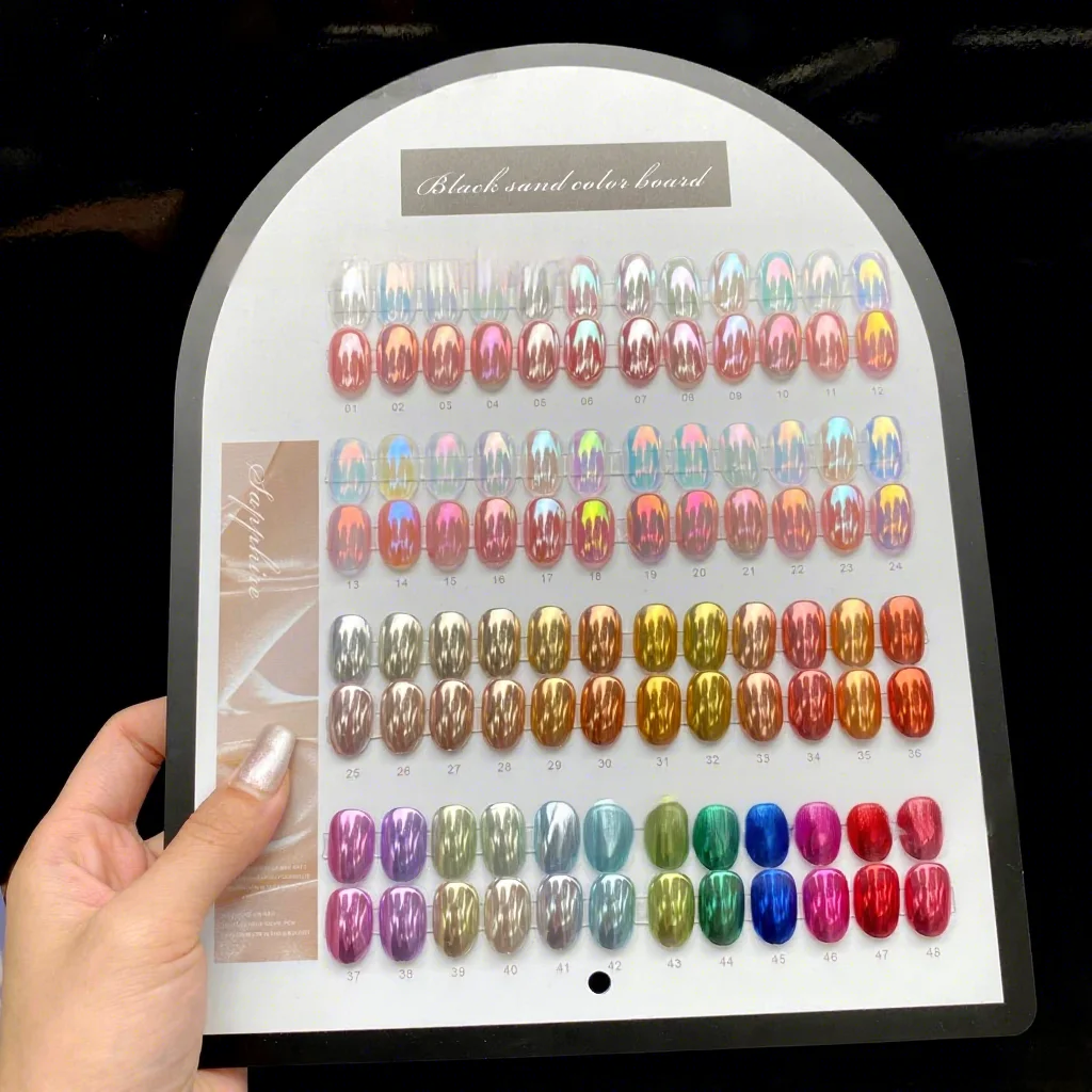 XIANZHIYIN 2026 New 48 Colors Aurora Fantasy Highlight Moonlight Glitter Mica Magic Mirror Powder Set for Nail Salons Wholesale
