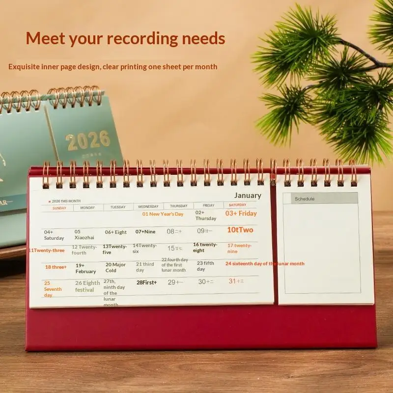 Writeable Memo Standing 2026 Desktop Desk Calendar Portable Foldable Table Calendar Academic Planner Table Decorations