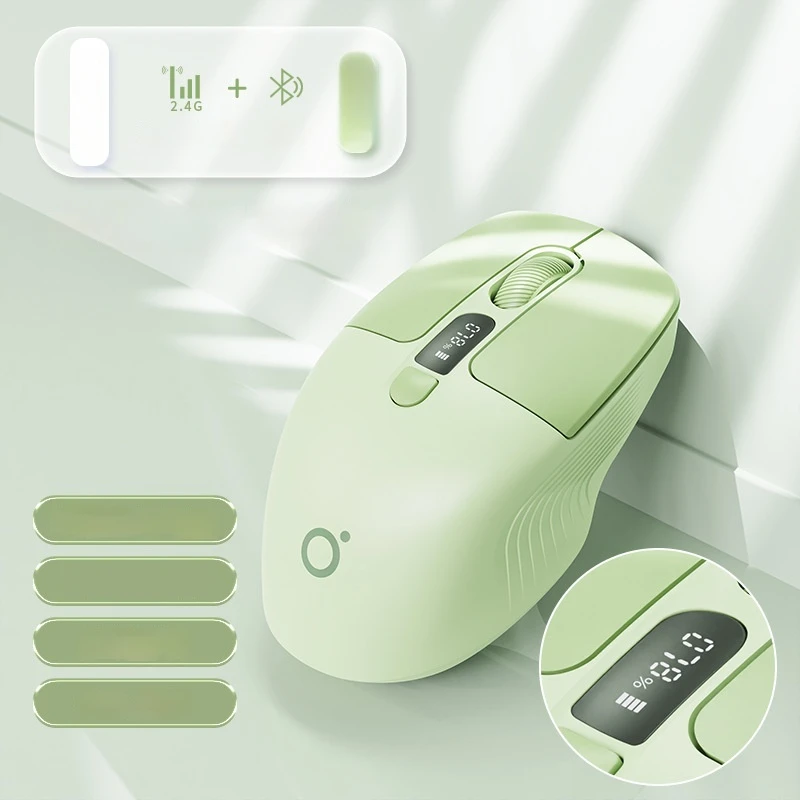 Wlmouse Wireless Bluetooth Mouse Screen Display Battery Rechargeable Laptop Mini Computer Office Ipad Universal Office Silent