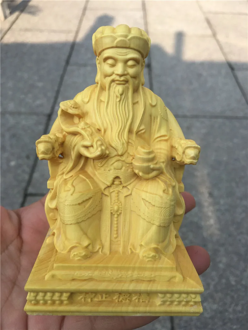 

Asia HOME OFFICE company SHOP CAR God of wealth TU DI GONG Buddha statue bring money GOOD luck CAI SHEN Wood carving