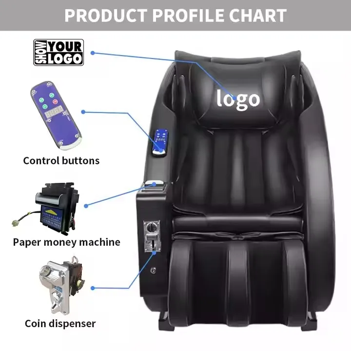 Hot Sale Fully Automatic Coin-Operated Leather Massage Chair Zero Gravity New Commercial Features Neck Head Waist Shared Spaces