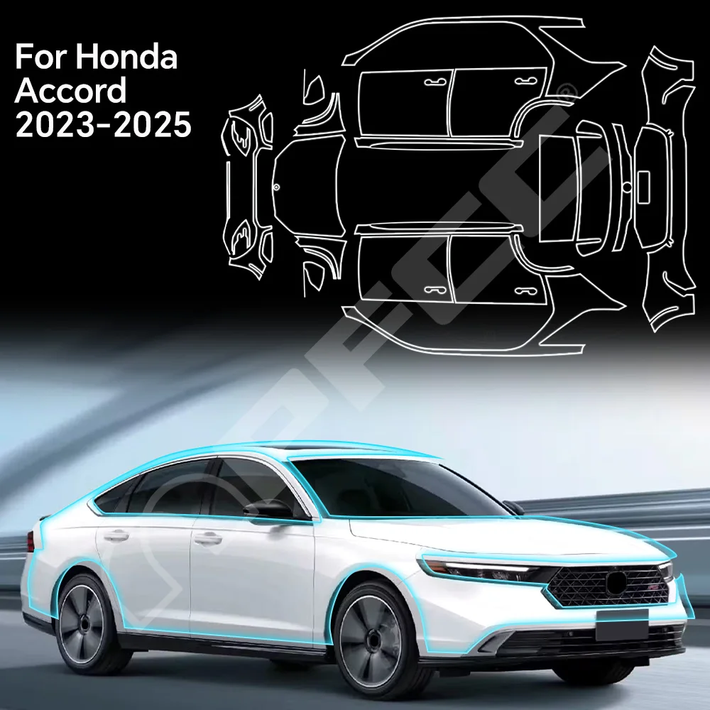

9Mil For Honda Accord 2023-2025 Bumper Hood Scratch-Resistant Self-Healing Paint Protection Film Invisible Pre-cut PPF ﻿Kit