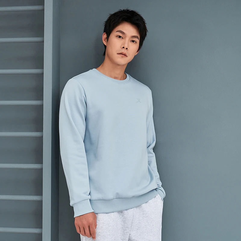 Xtep Pullover Sweater For Men  Winter Round Neck Keep Warm Sweatshirt Comfortable Loose Training Trendy Tops 876429930132