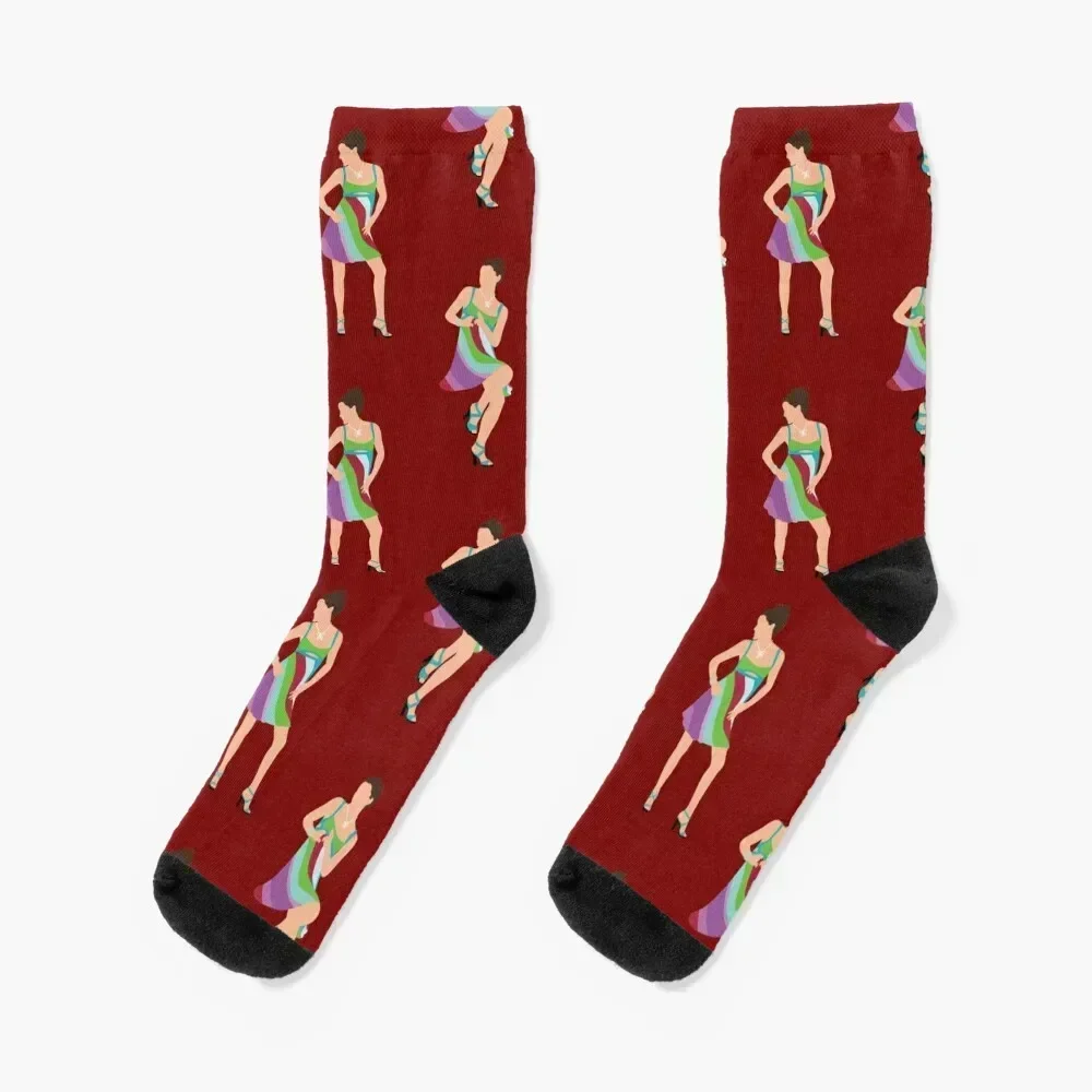 

13 going on 30 - jenna rink thriller dress Socks colored sports stockings with print cotton Women Socks Men's