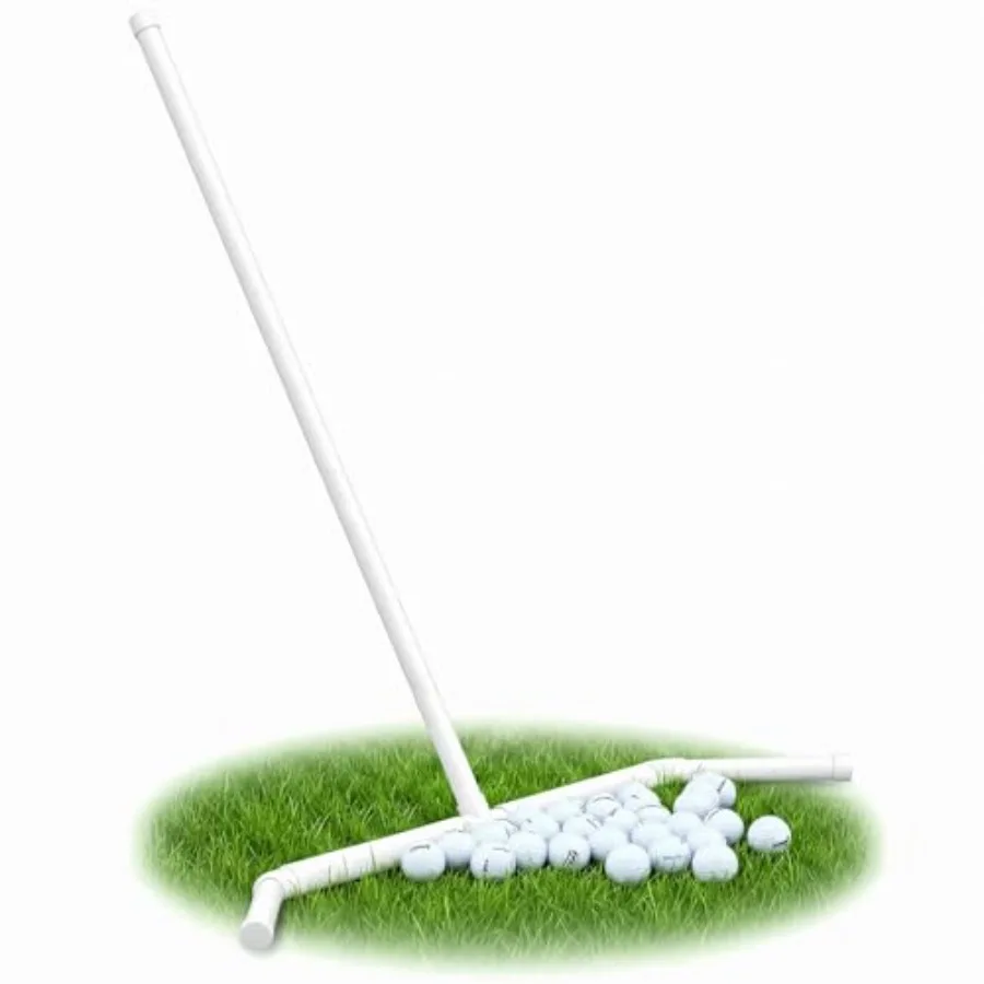 

Golf Ball Pusher for Driving Range: PVC Wide Head Collector Tool, Black, Lightweight Ergonomic 47-inch Handle for Practice Faci