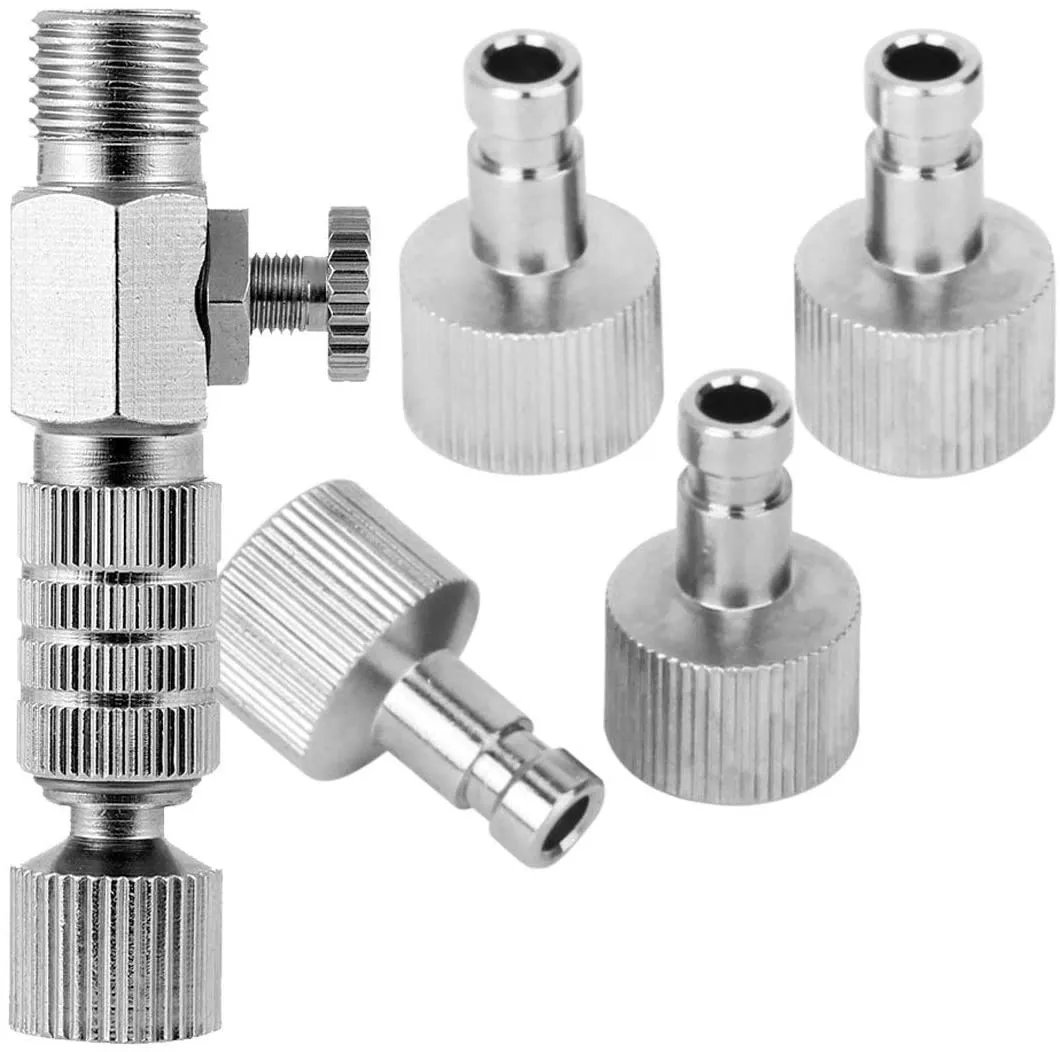 JOYSTAR Airbrush quick disconnect coupler release fitting Adjustment valve Adapter with 5 Male fitting, 1/8\