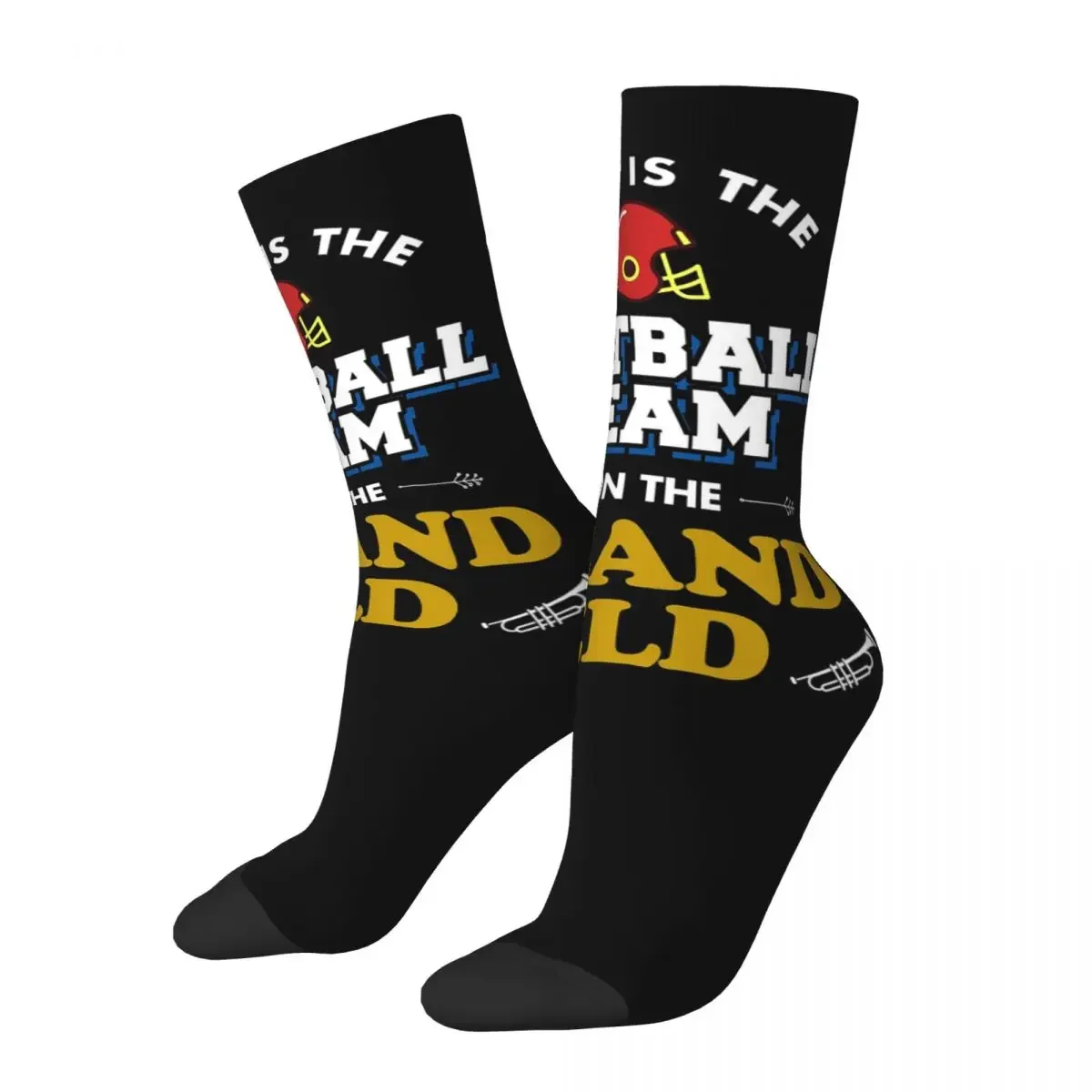 Funny Marching Band Football Apparel Socks Harajuku Super Soft Stockings All Season Long Socks Accessories for Man Woman Gifts