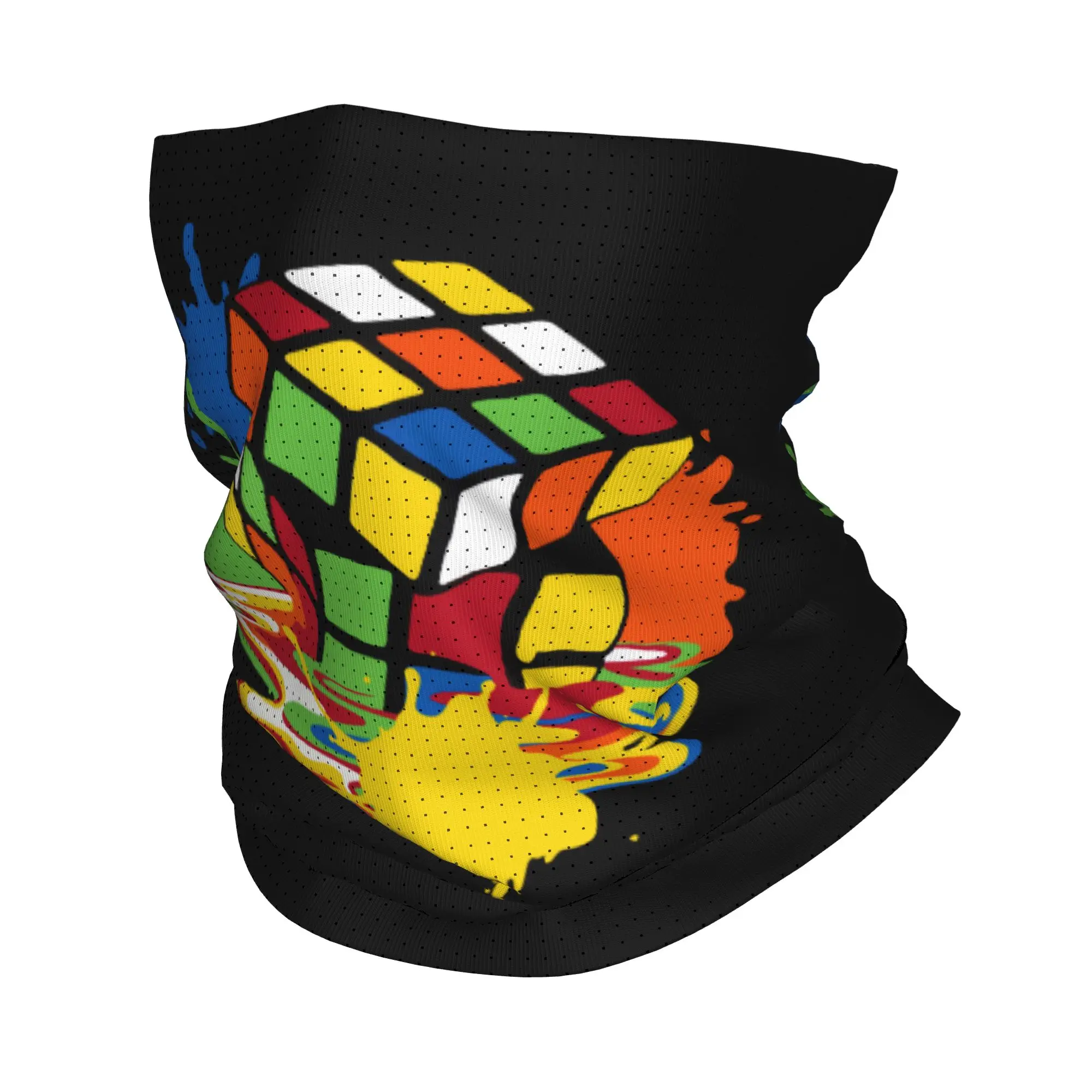 

Многофункциональный шарф-бандана с геометрическим узором «Рубикс куб» для мужчин и женщин, зимний, для лыж и походов, волшебная маска для лица