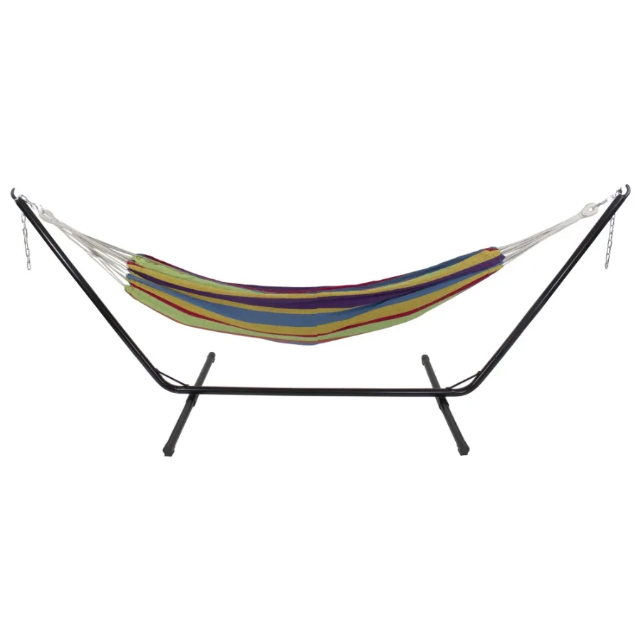 

Striped Woven Two Person Brazilian Cotton Double Hammock - 72" x 57" - Multi-Color