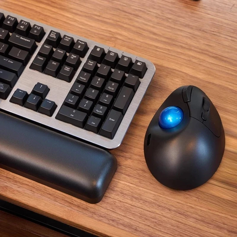 Vertical mouse for Kensington three-mode rechargeable wireless bluetooth trackball metal roller designer mouse