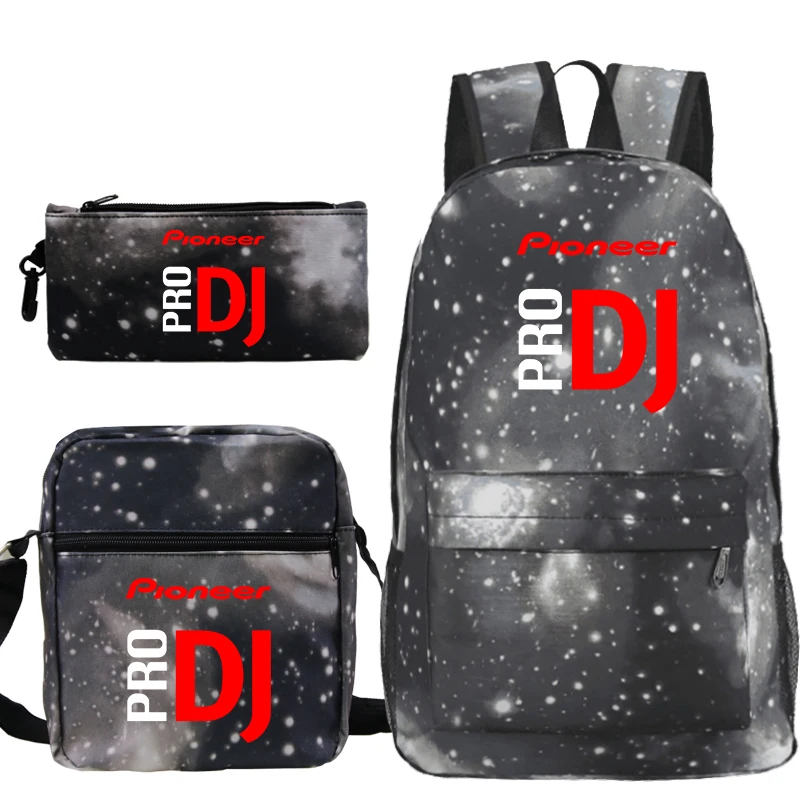 Pioneer Pro Dj Backpack 3pcs Set Students School Bag With Pen Bag Shoulder Bag Teens Bag Boys Girls Start School Gift