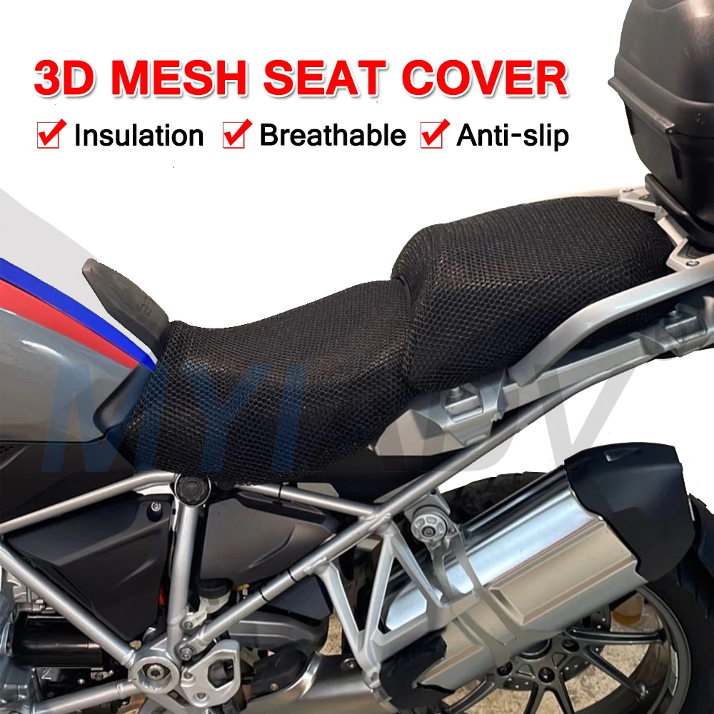 Anti-Slip Mesh Sitzbezug Für BMW R1200GS R1250GS LC Abenteuer 2018-2023 Nylon Motorrad Kissen Sattel Sitz Schutz Abdeckungen