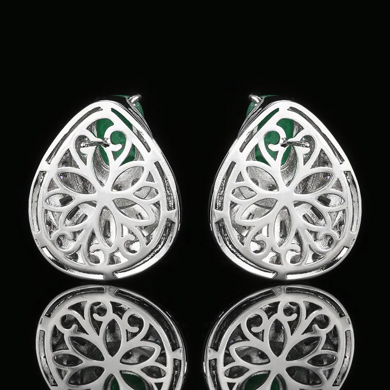 Palace Style Earrings Jewelry Zircon Earrings Ruby Temperament Retro Versatile New Women's High-end Wholesale