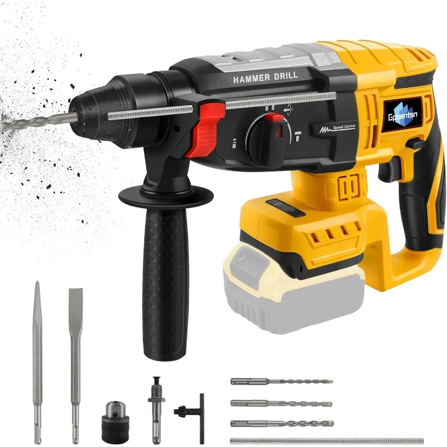 

Cordless Rotary Hammer Drill Tool Only Compatible with 20V Max 2.6J Impact Energy SDS-Plus Chuck for Secure Bit Holding 4-Mode