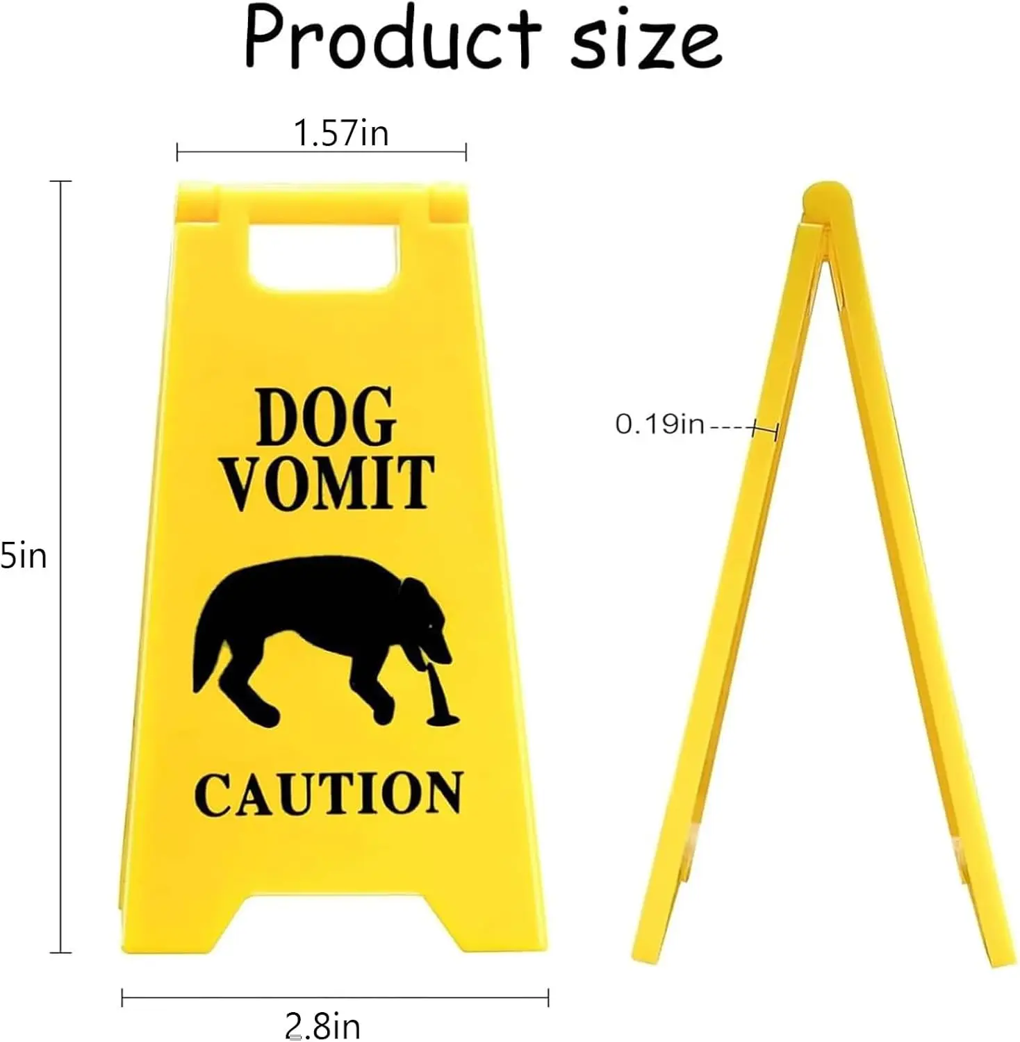 Dog and Cat Vomit Caution Sign Cat Vomit Sign 5 Inches Cats Vomits Warning Signs Desk Decorations Funny Novelty Cats Signs