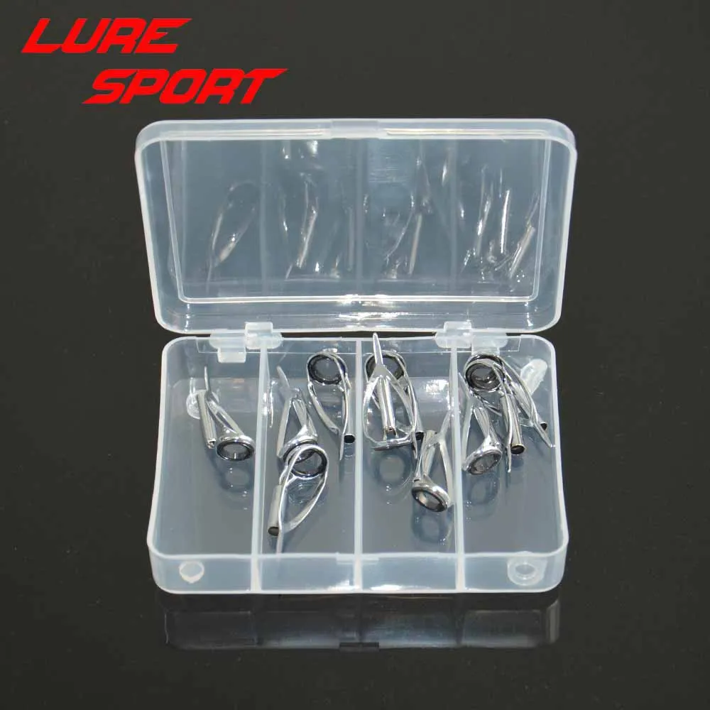 LureSport 10 pcs MN10 Top Guide silver frame black ring in Box Heavy Boat Carp Rod Building component Repair DIY Accessory