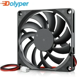 Ventilador da impressora 3d 8010, 2 pinos, 80mm, 80x80x10mm, radiador de refrigeração, CC 12v, 24v, 2p, xh2.54