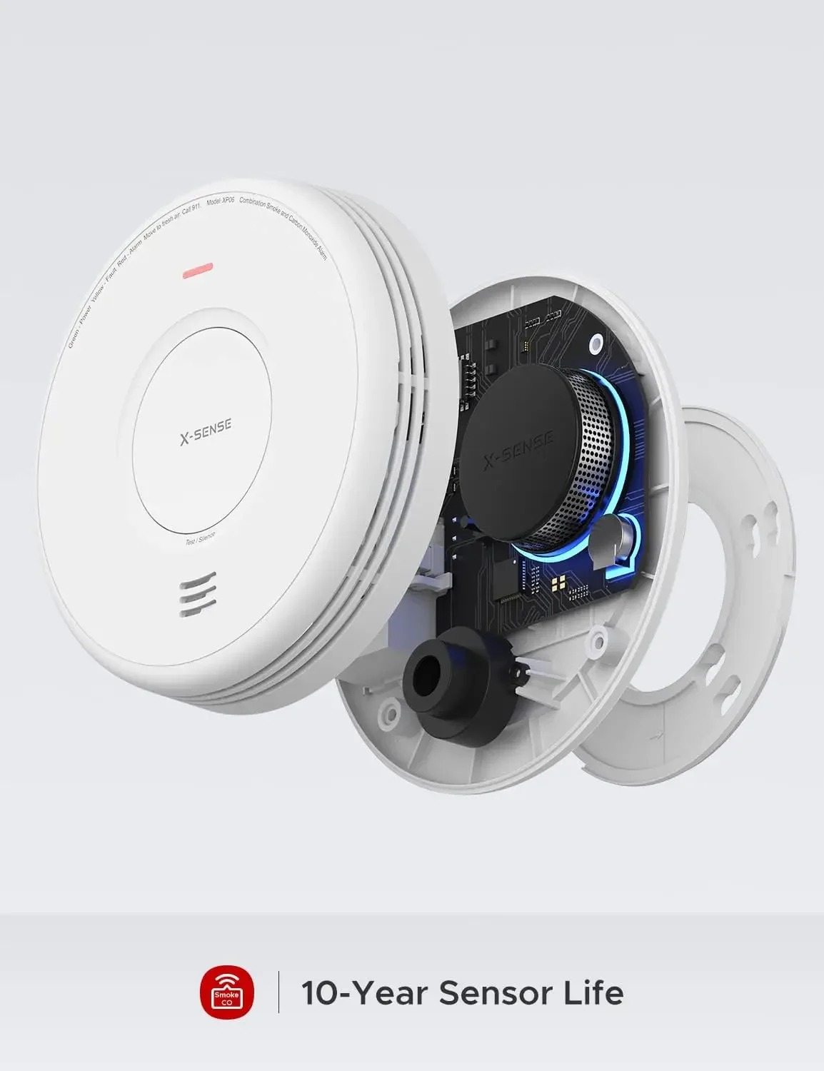 AC Hardwired Combination Smoke and Carbon Monoxide Detector, Hardwired Interconnected Smoke and CO Detector Alarm with