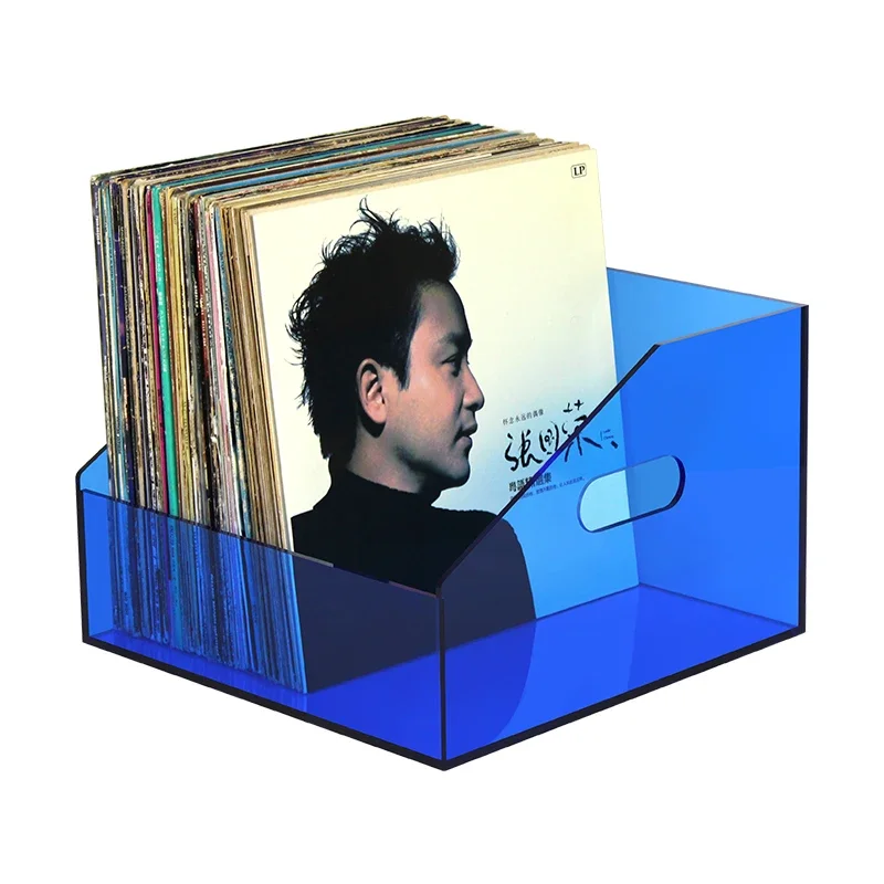‌Vinyl Record Storage Box, Clear Acrylic Display Stand for CDs, Creative Home Decor Shelf, Music Collectible Organizer view 6