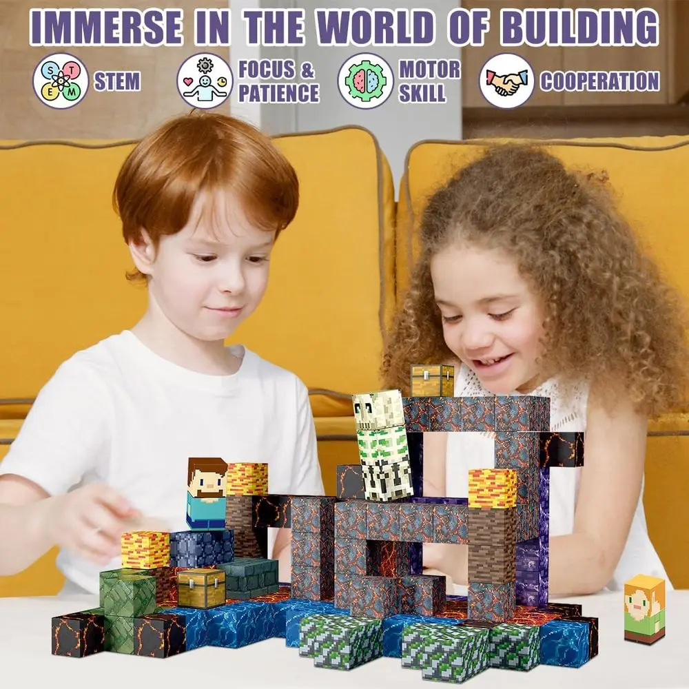 Magnetische bouwstenenset voor kinderen vanaf 3 jaar, STEM-speelgoed voor jongens en meisjes, ideaal cadeau voor Kerstmis en verjaardag