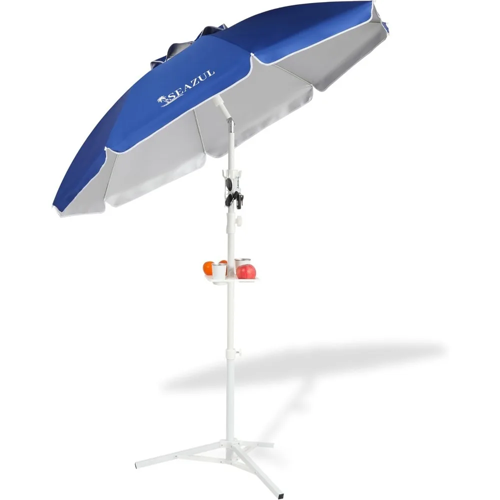 

Зонт от солнца длиной 6,5 футов, портативный зонт с подставкой для занятий спортом, регулируемый и легкий, защита от солнца, королевский синий цвет