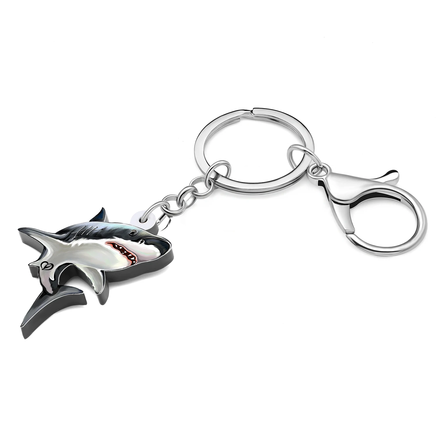 Bonsny Acrylic Ocean Sea Shark Key Chains Keychains Fierce Animals Key Ring Fashion Jewelry For Women Friends Gifts Car Charms