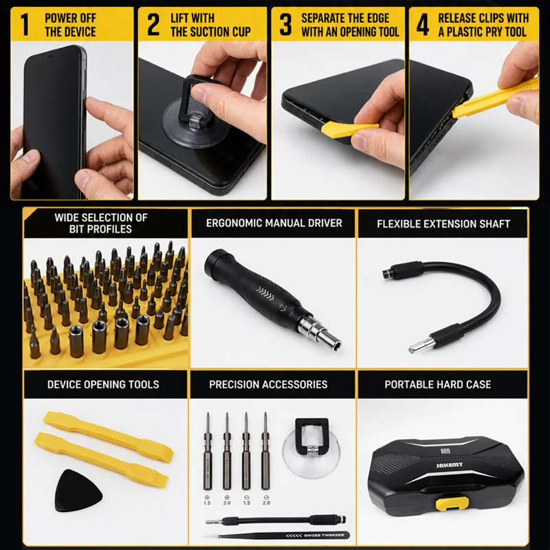 145 in 1 Magnetic Precision Screwdriver Set Professional Repair Tool Kit for Phone Tablet Laptop Computer Watch Electronics