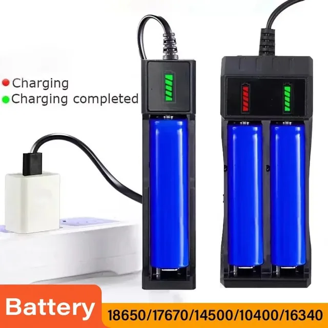 18650 Battery Charger 1/2/4 Slots Dual 18650 Charging 3.7V Rechargeable Lithium Battery USB Charger For 16340 14500 18650 6 18650 Battery Charger 1/2/4 Slots Dual 18650 Charging 3.7V Rechargeable Lithium Battery USB Charger For 16340 14500 18650 6