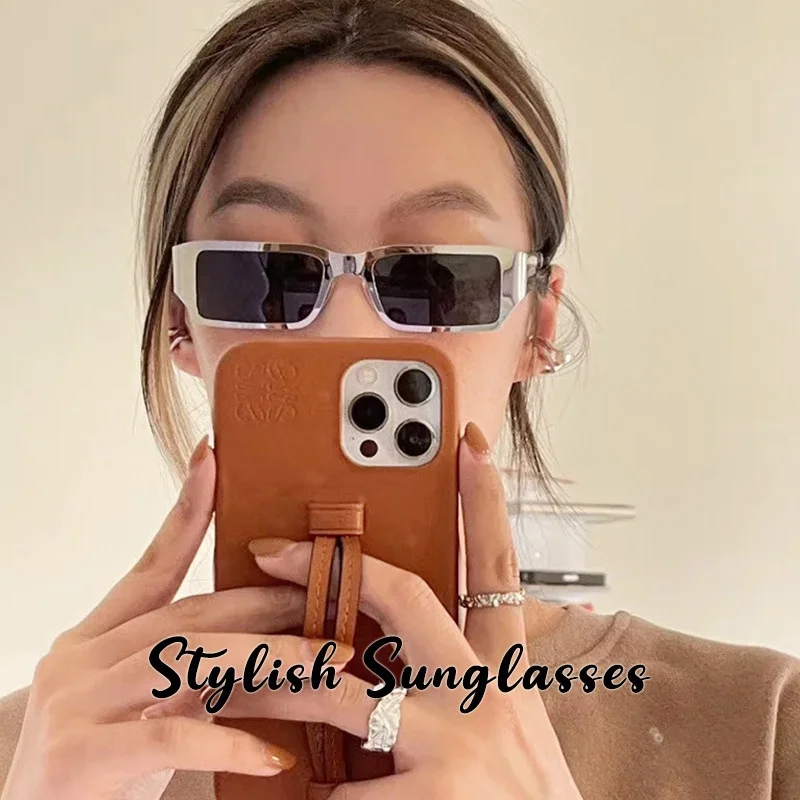 

Square Metal Unisex Sunglasses PC The lens Go on a cycling trip Self-driving tour Stage performance/Production Silver gray flake