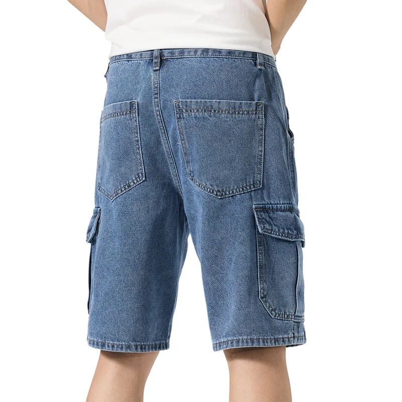 

2026 New Men's Summer Cool Fashion Denim Jeans Six Pocket Design Regular Fit No Stretch Light Blue Trendy Casual Pants