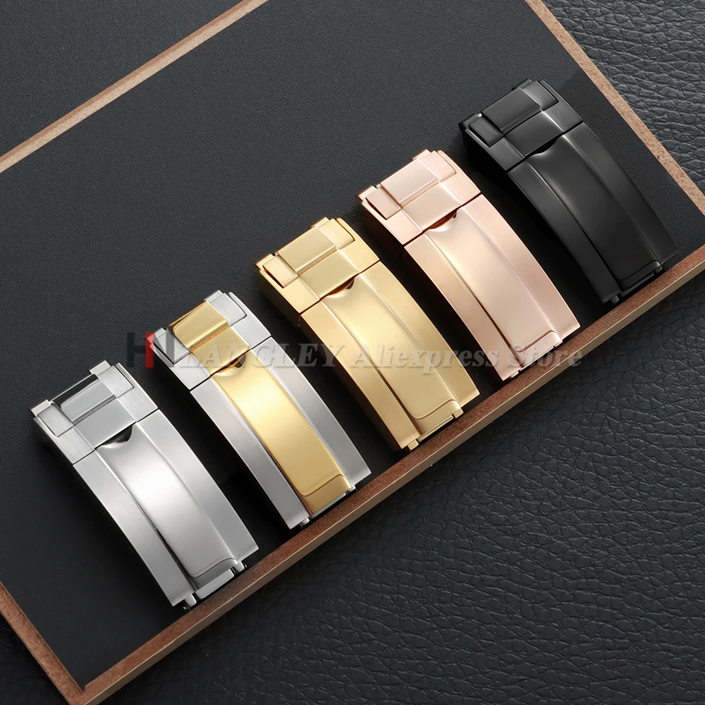 롤렉스 DAYTONA SUBMARINER GMT 시계 밴드 걸쇠 용 9X16mm 시계 버클 매트 폴리쉬 스테인레스 스틸 버튼 접이식 버클 액세서리