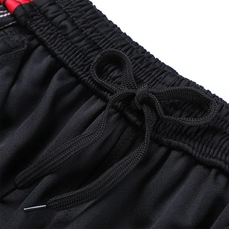 Spring Summer Men Striped Sweatpants Elastic Waist Joggers Outdoor Quick Dry Football Training Zipper Leg Opening Sport Trousers