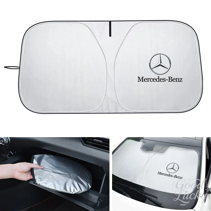 

Folding Car Front Window Sunshade Protective Cover For Mercedes Benz AMG W203 W213 W223 W206 W220 W205 W211 W212 GLE GLC GLK GLS