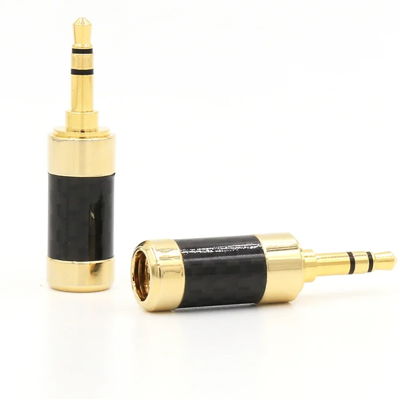 10pcs ACROLINK CF-3.5 24K Gold 3.5mm Stereo Jack Male Carbon Straight Adapter