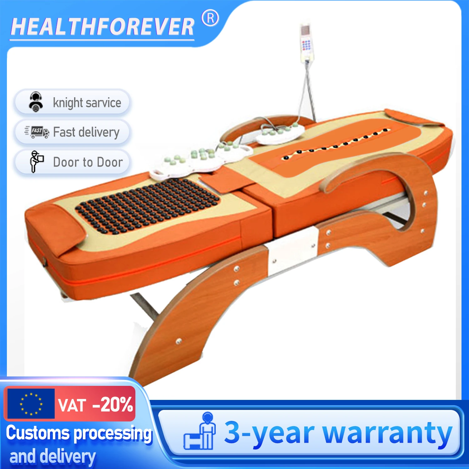 

3 year warranty massage bed Heated Portable Korea Nuga Best Warm LCD Automatic Electric Rolling Thermal Jade Stone Massage Bed