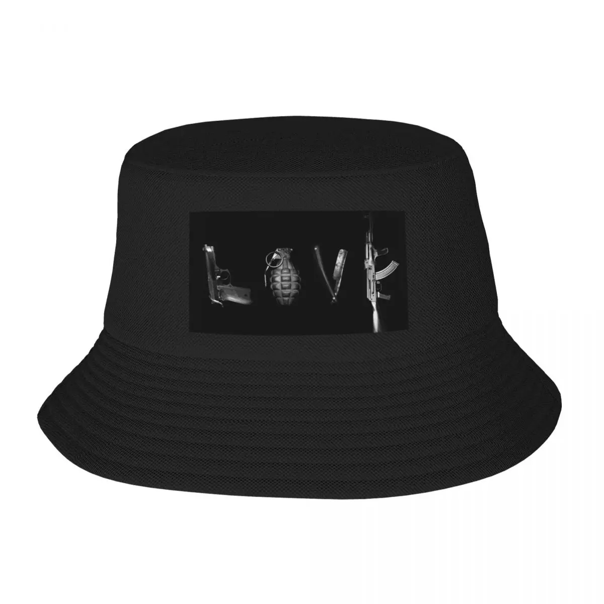 love weapons - guns grenade Bucket Hat cute Hat Baseball Cap Hats For Women Men's