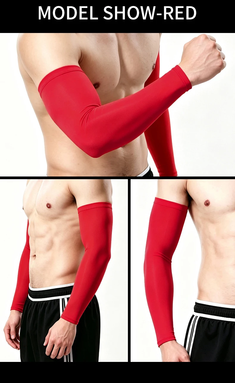 Herren Übergrößen Eisseide Armstulpen, UV-Schutz Rutschfeste Kühlende Ärmel für Sport Radfahren Basketball Outdoor – Detail 14