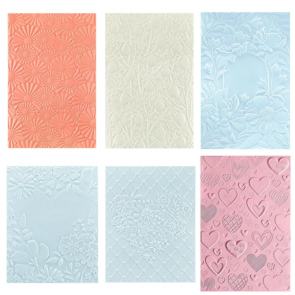 Valentinstag Herz 3D Prägung Ordner Osterei Blumen Muster Hintergrund Vorlagen Schablone für DIY Scrapbooking Karte machen