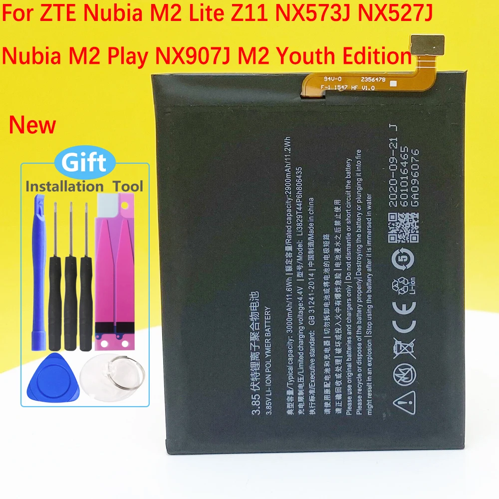 

New Phone Battery Li3829T44P6h806435 For ZTE Nubia Z11 NX531J / M2 Play NX907J / M2 Lite / M2 Youth Edition