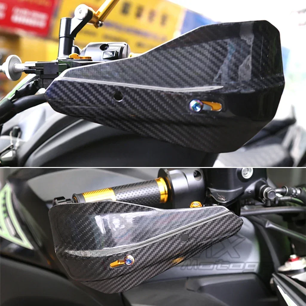 100% Carbon Fiber Motorcycle Universal Handlebar Hand Shield Handguard Protector Hand Guards Grips For KTM YAMAHA HONDA DUCATI